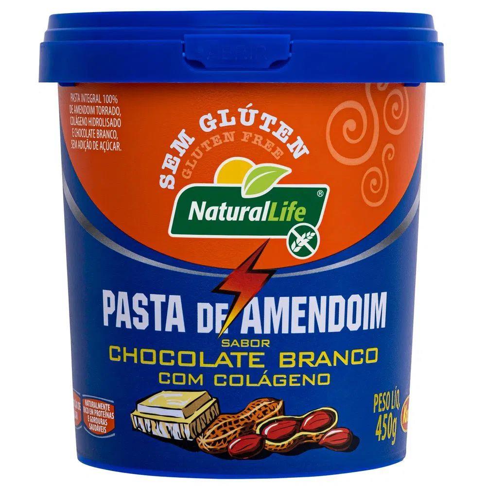 Pasta Amendoim Kodilar Natural Life 450g Chocolate Branco Com Colageno